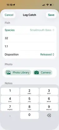 CastIQ Log Catch screen